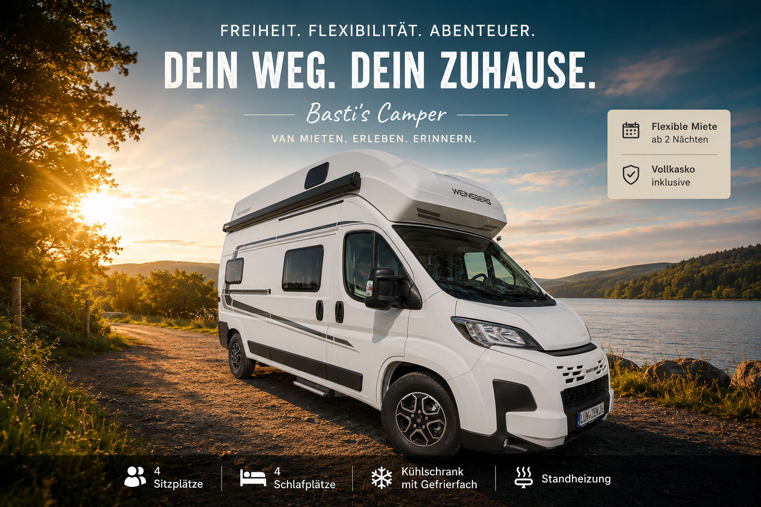 Automatik Camper WEINSBERG CaraBus 600 MQH Mieten bei Hamburg – Wohnmobil mit Hochdach 2,35m